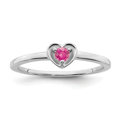 10k White Gold Pink Tourmaline Heart Ring