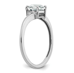 Sterling Silver Rhodium-plated White Topaz and Diamond Ring