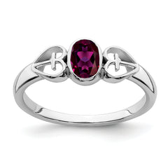 Sterling Silver Rhodium-plated Rhodolite Garnet Ring