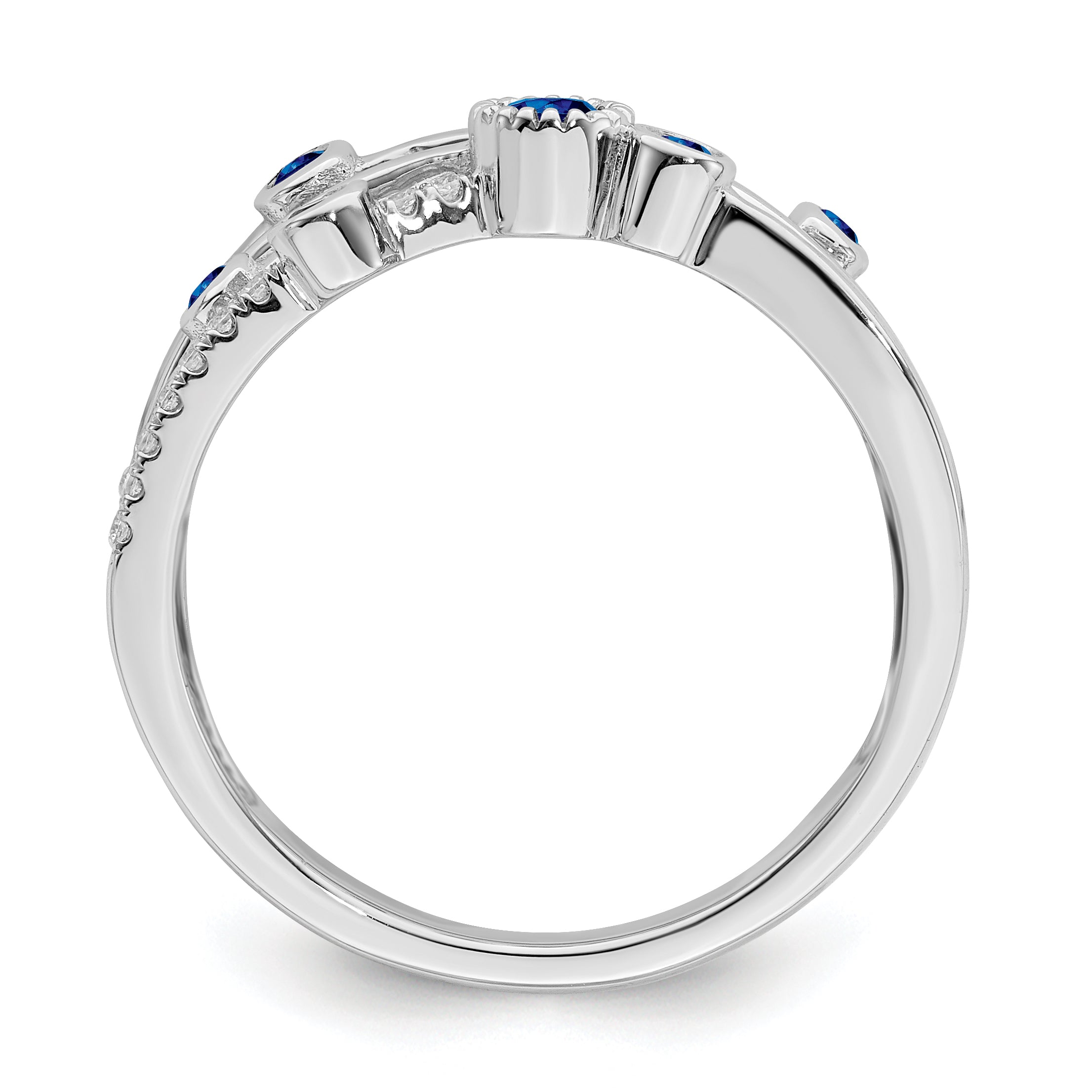 14k White Gold Sapphire and Diamond Ring