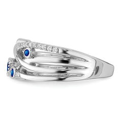 14k White Gold Sapphire and Diamond Ring