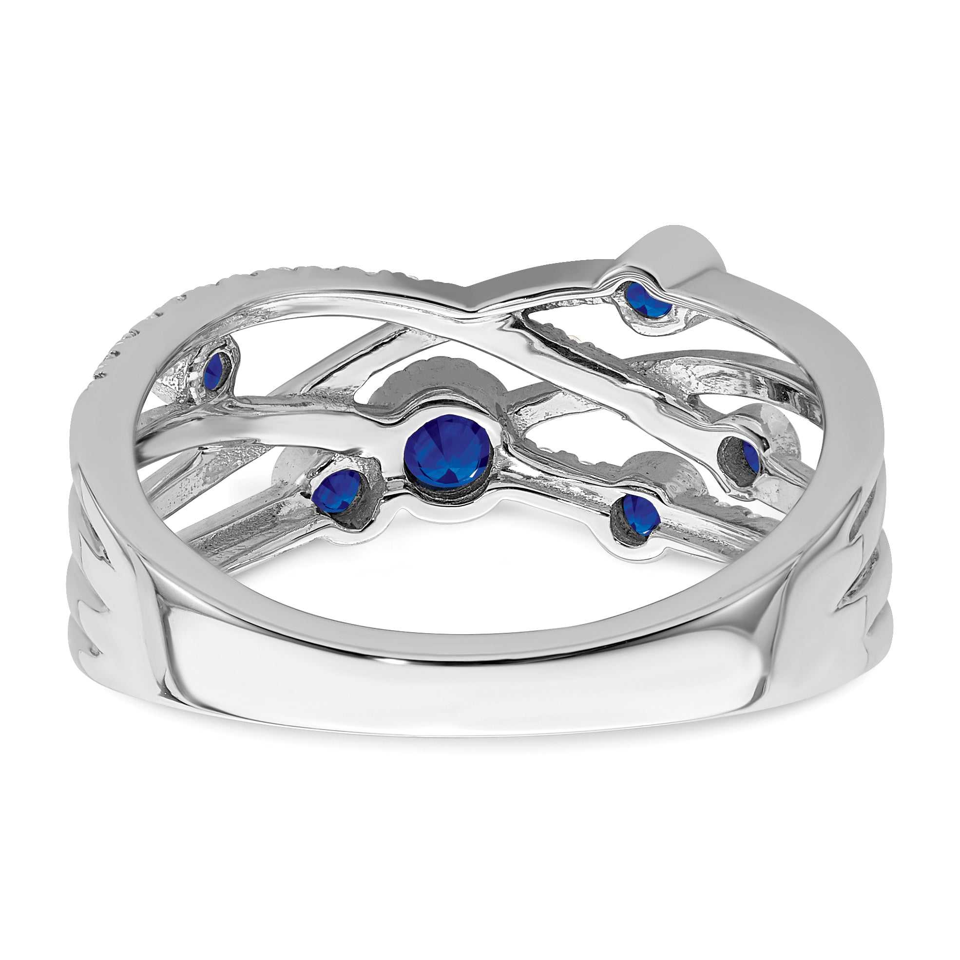 14k White Gold Sapphire and Diamond Ring