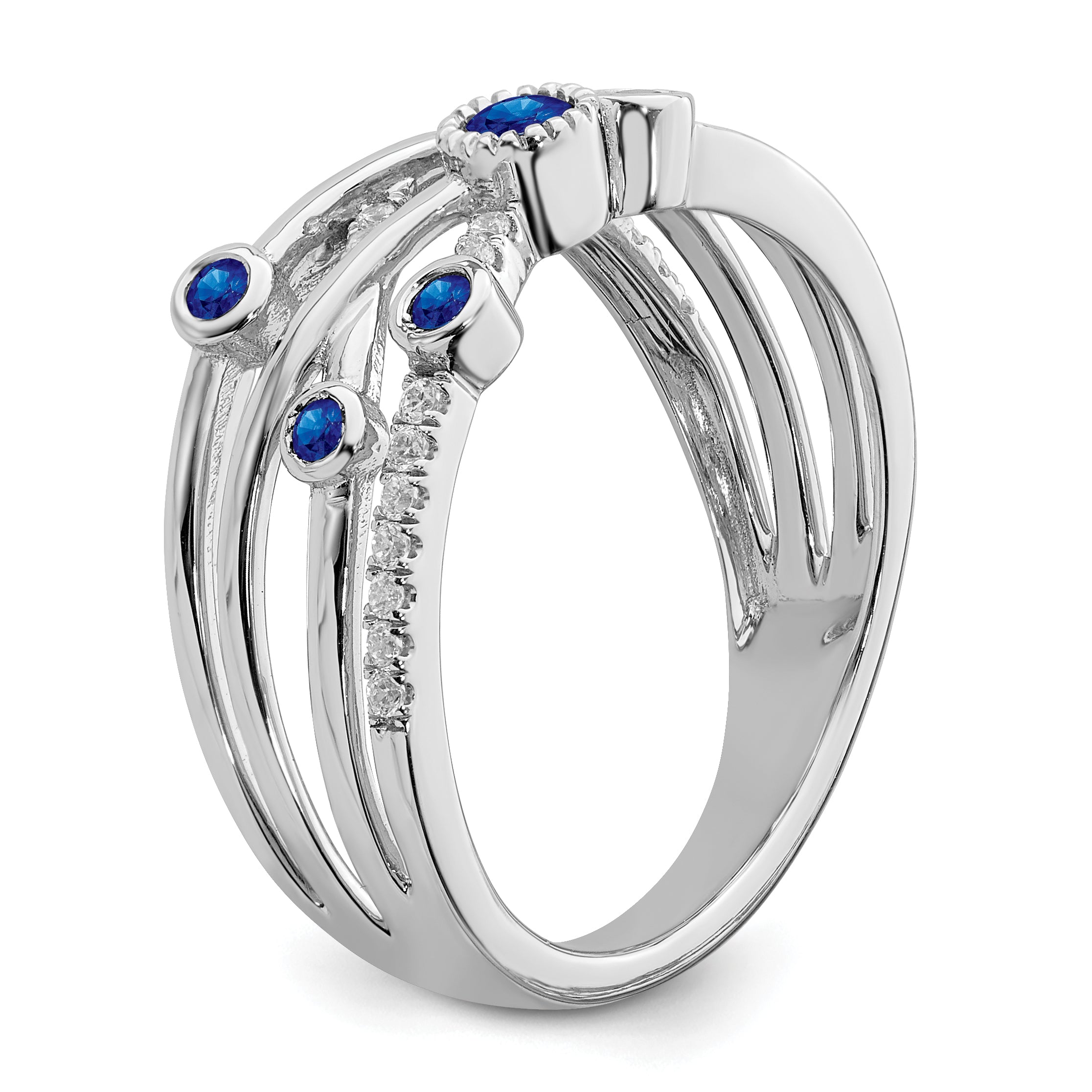 14k White Gold Sapphire and Diamond Ring