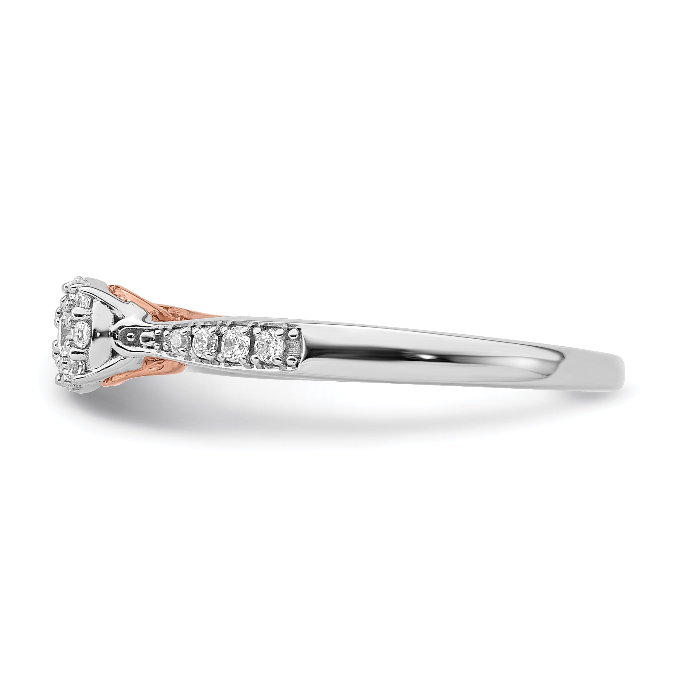 14K Two-tone Lab Grown Diamond VS/SI GH, Heart Promise Ring