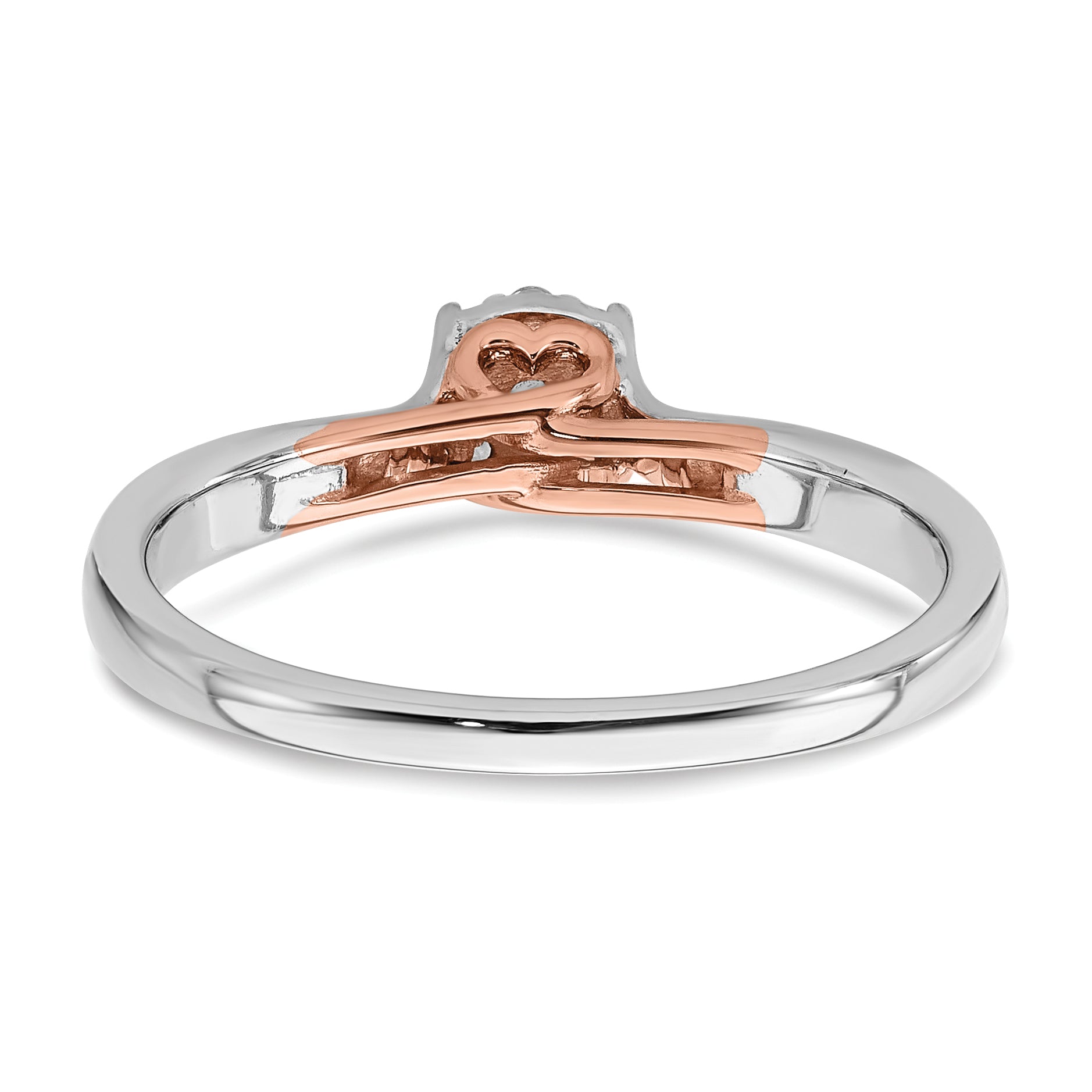 14K Two-tone Lab Grown Diamond VS/SI GH, Heart Promise Ring