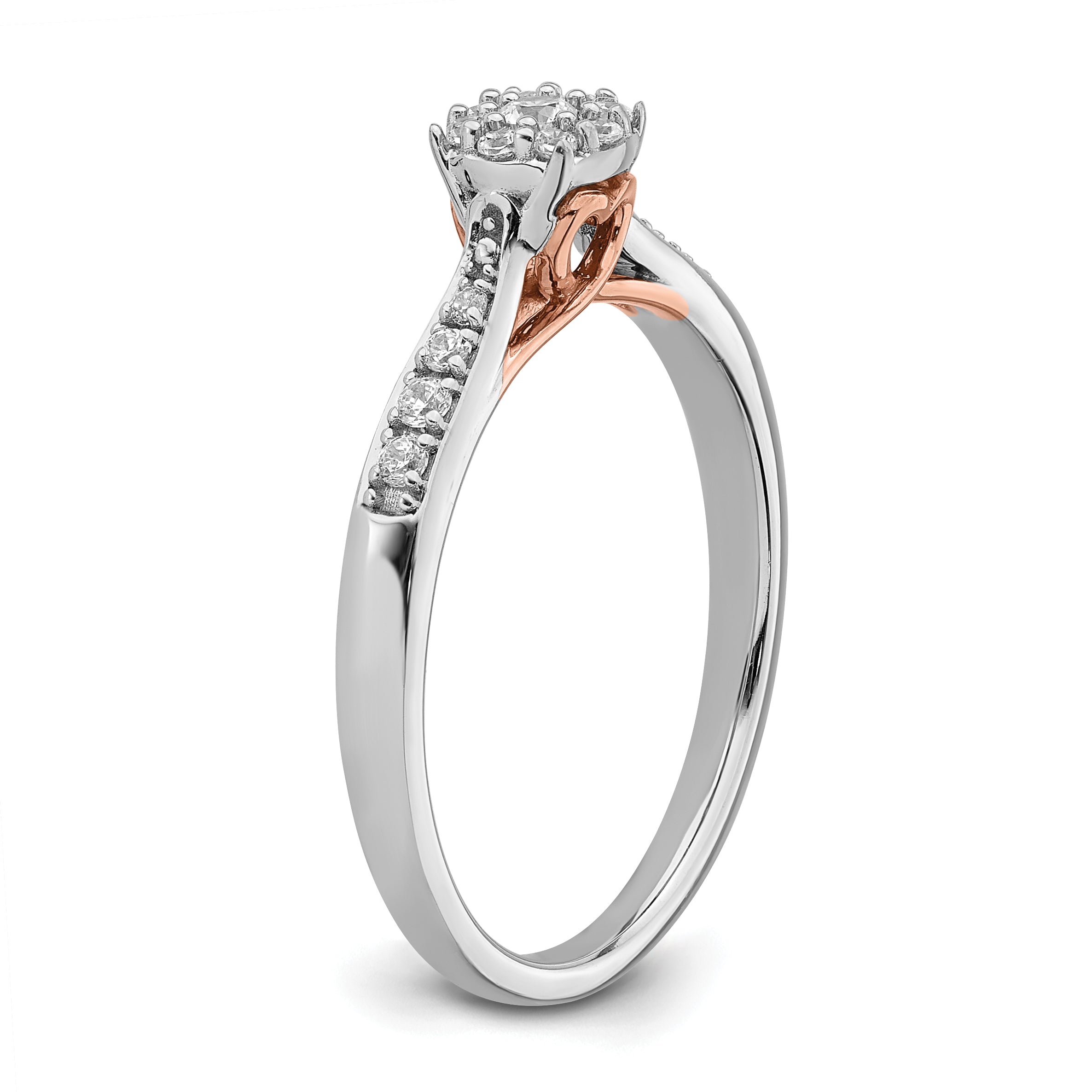 14K Two-tone Lab Grown Diamond VS/SI GH, Heart Promise Ring