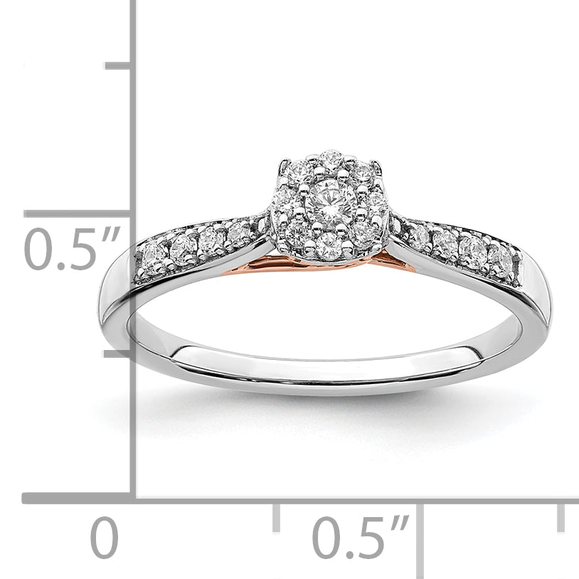 14K Two-tone Lab Grown Diamond VS/SI GH, Heart Promise Ring