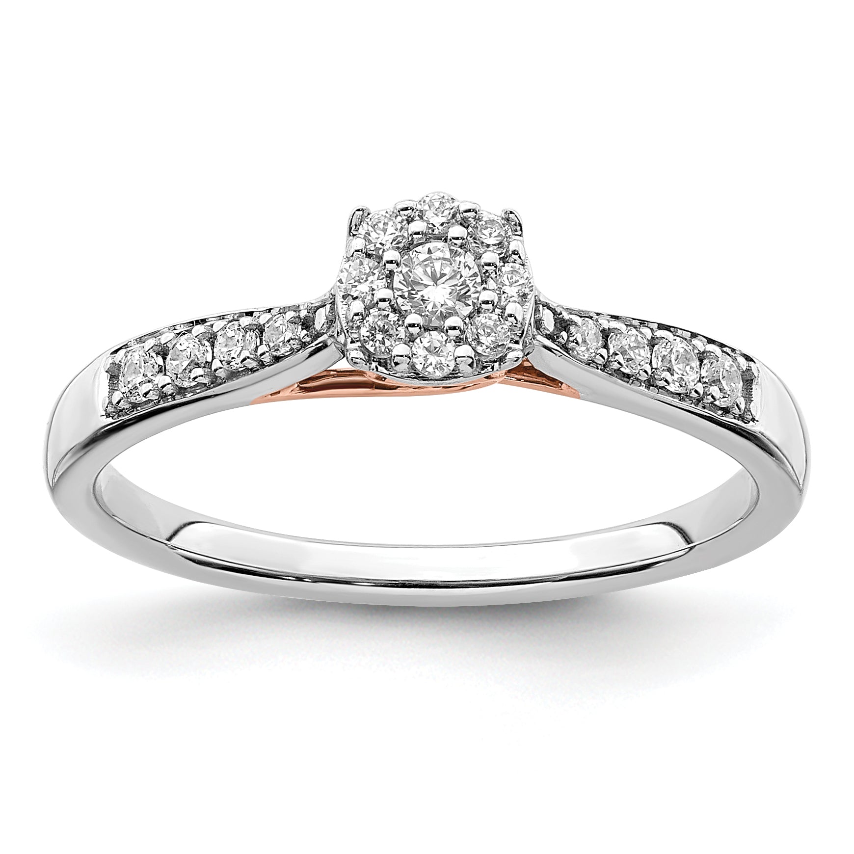 14K Two-tone Lab Grown Diamond VS/SI GH, Heart Promise Ring