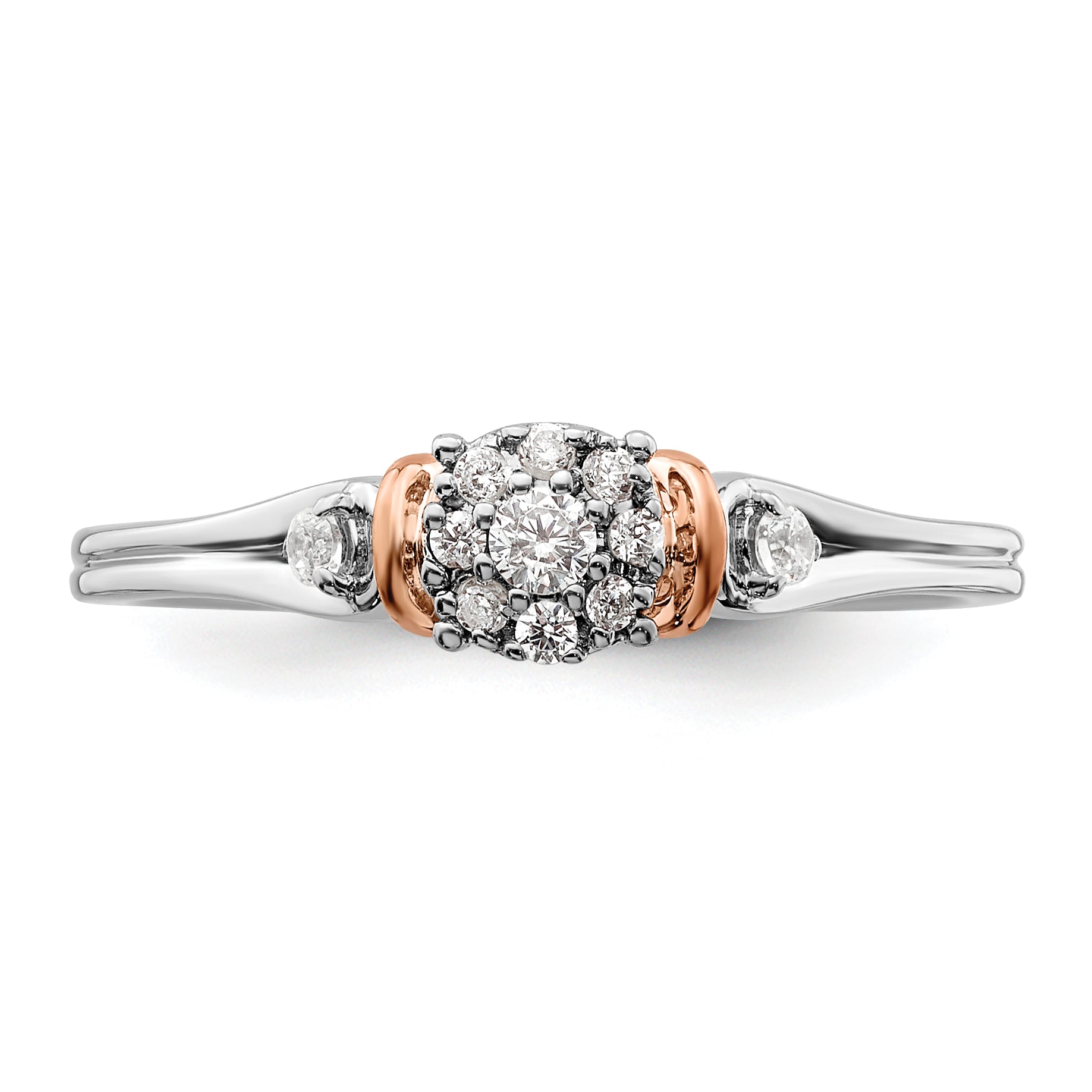 14K Two-Tone Lab Grown Diamond VS/SI GH, Cluster Ring