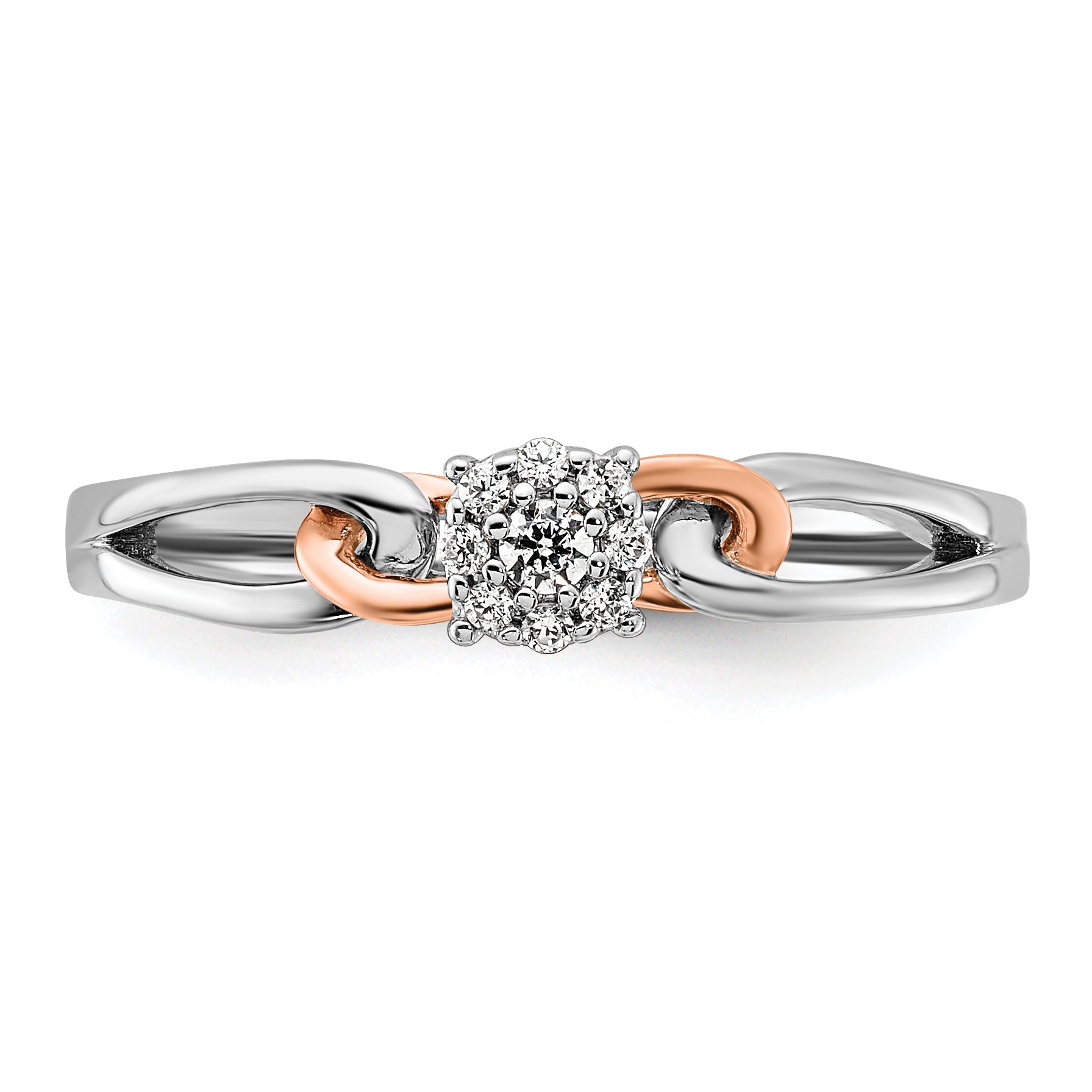 14K Two-Tone Lab Grown Diamond VS/SI GH, Cluster Ring