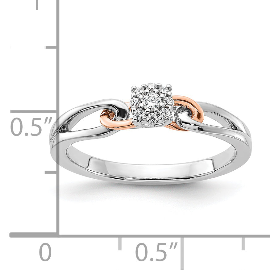 14K Two-Tone Lab Grown Diamond VS/SI GH, Cluster Ring