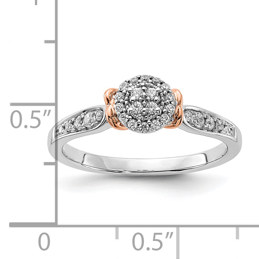 14K Two-Tone Lab Grown Diamond VS/SI GH, Oval Cluster Ring