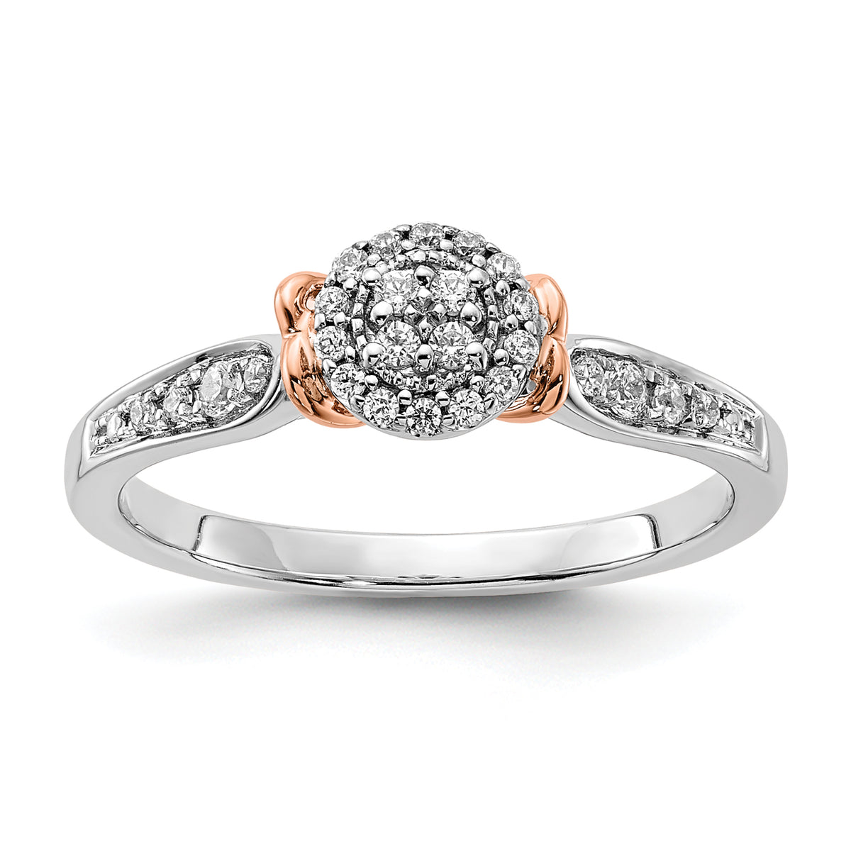 14K Two-Tone Lab Grown Diamond VS/SI GH, Oval Cluster Ring