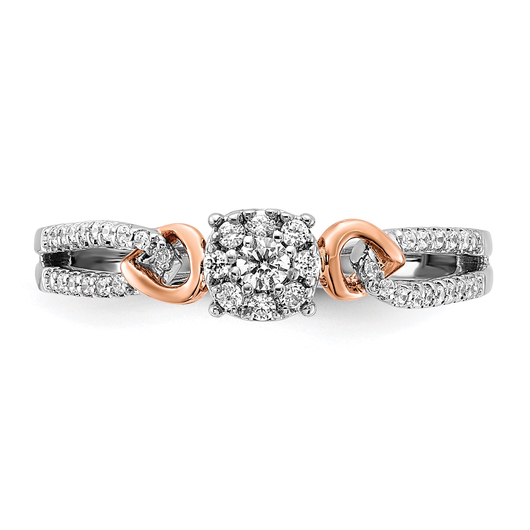 14K Two-Tone Lab Grown Diamond VS/SI GH, Looped Cluster Ring