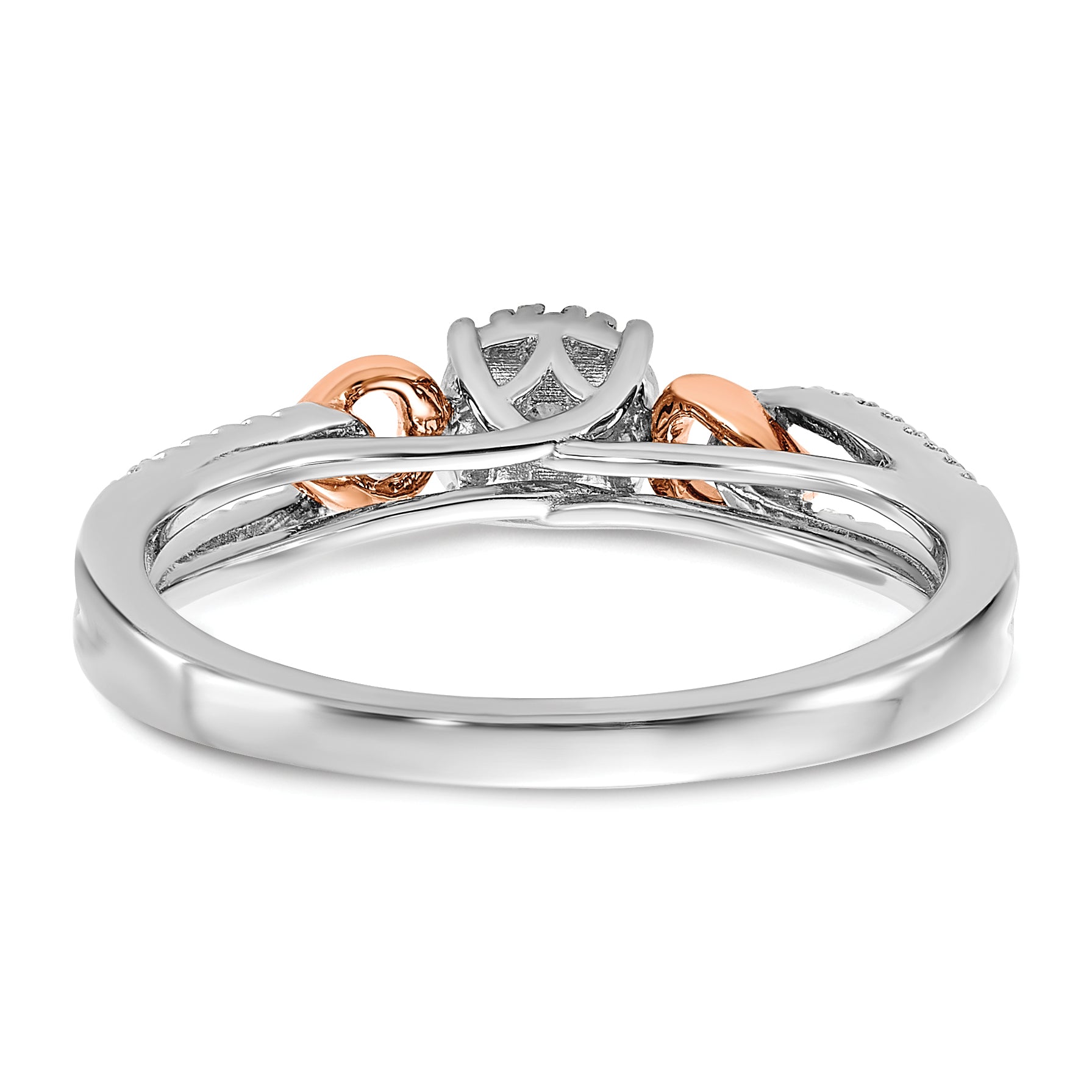 14K Two-Tone Lab Grown Diamond VS/SI GH, Looped Cluster Ring