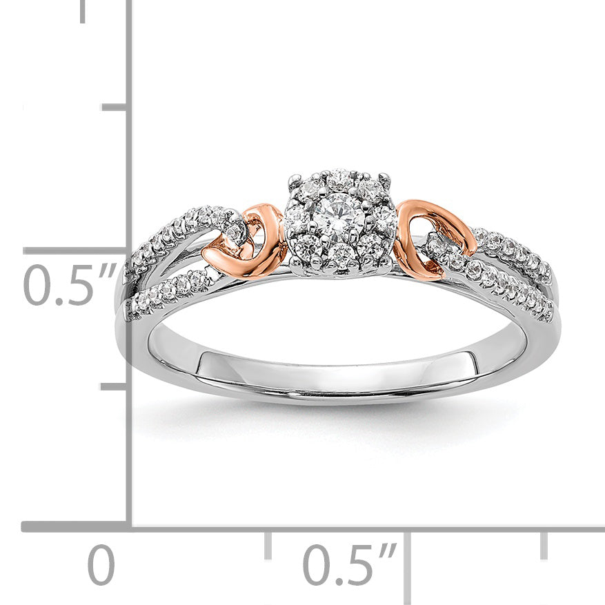 14K Two-Tone Lab Grown Diamond VS/SI GH, Looped Cluster Ring