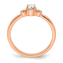 14K Rose Gold First Promise Lab Grown Diamond Beaded Edge Comp Ring