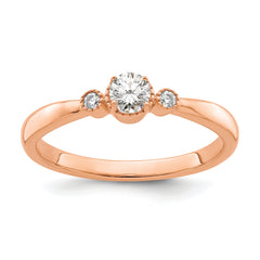 14K Rose Gold First Promise Lab Grown Diamond Beaded Edge Comp Ring