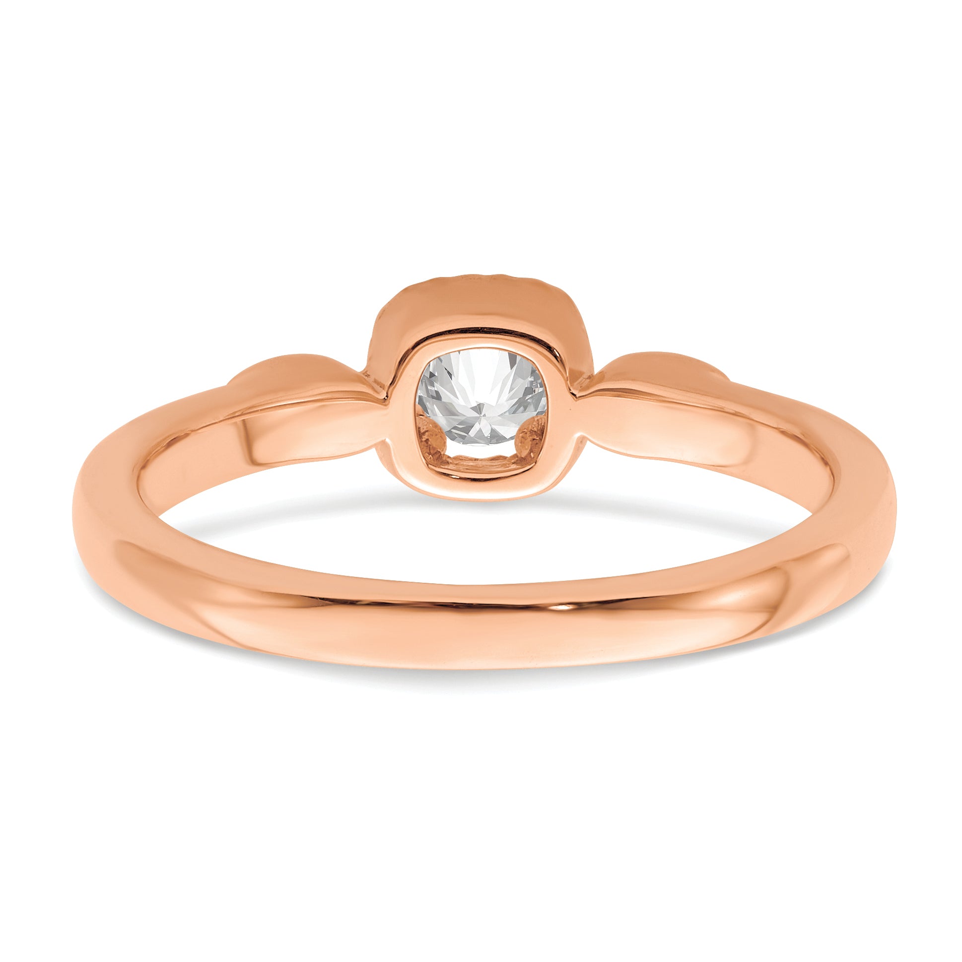 14K Rose Gold First Promise Lab Grown Diamond Rope Edge Comp Ring