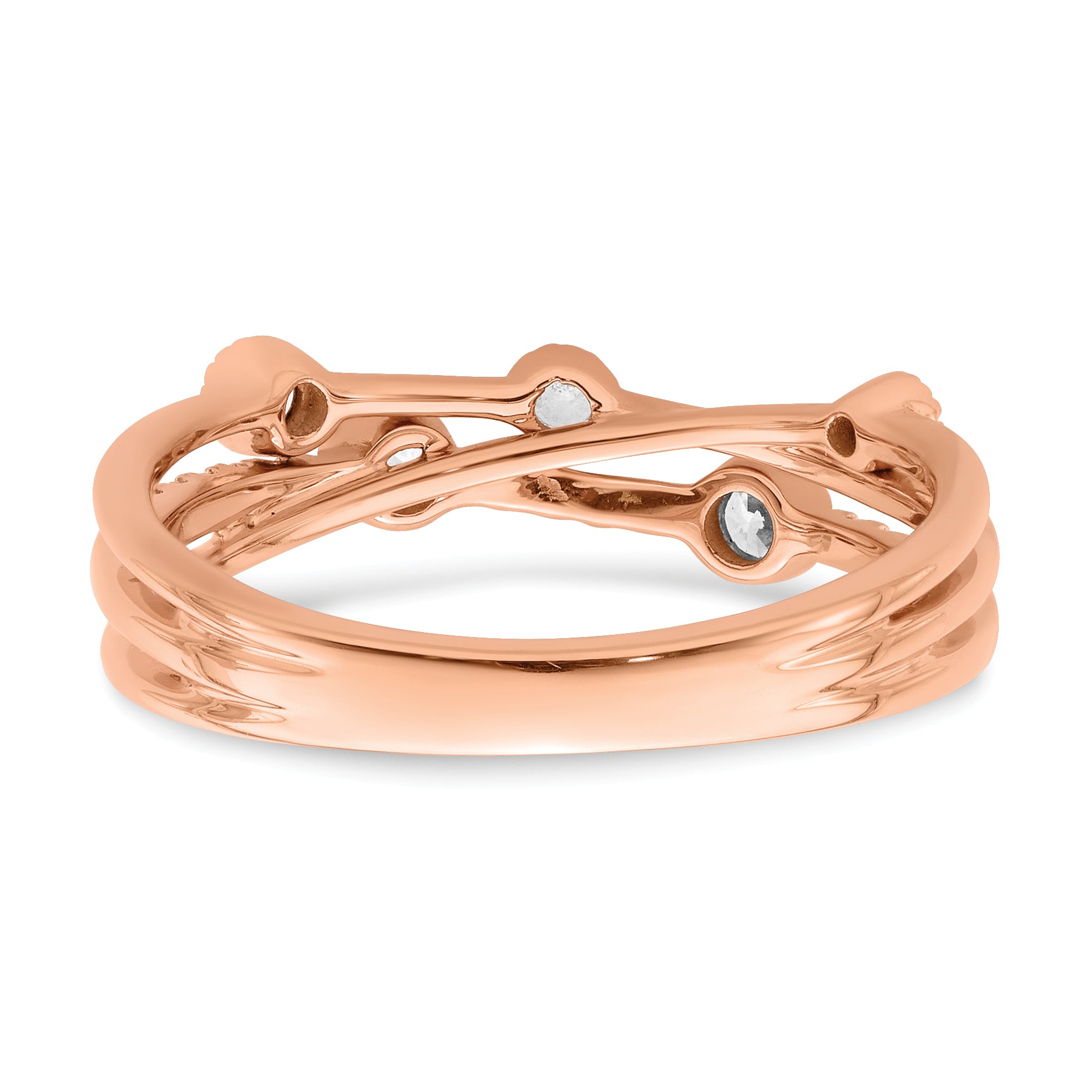 14K Rose Gold Lab Grown Diamond VS/SI GH, Criss Cross Ring