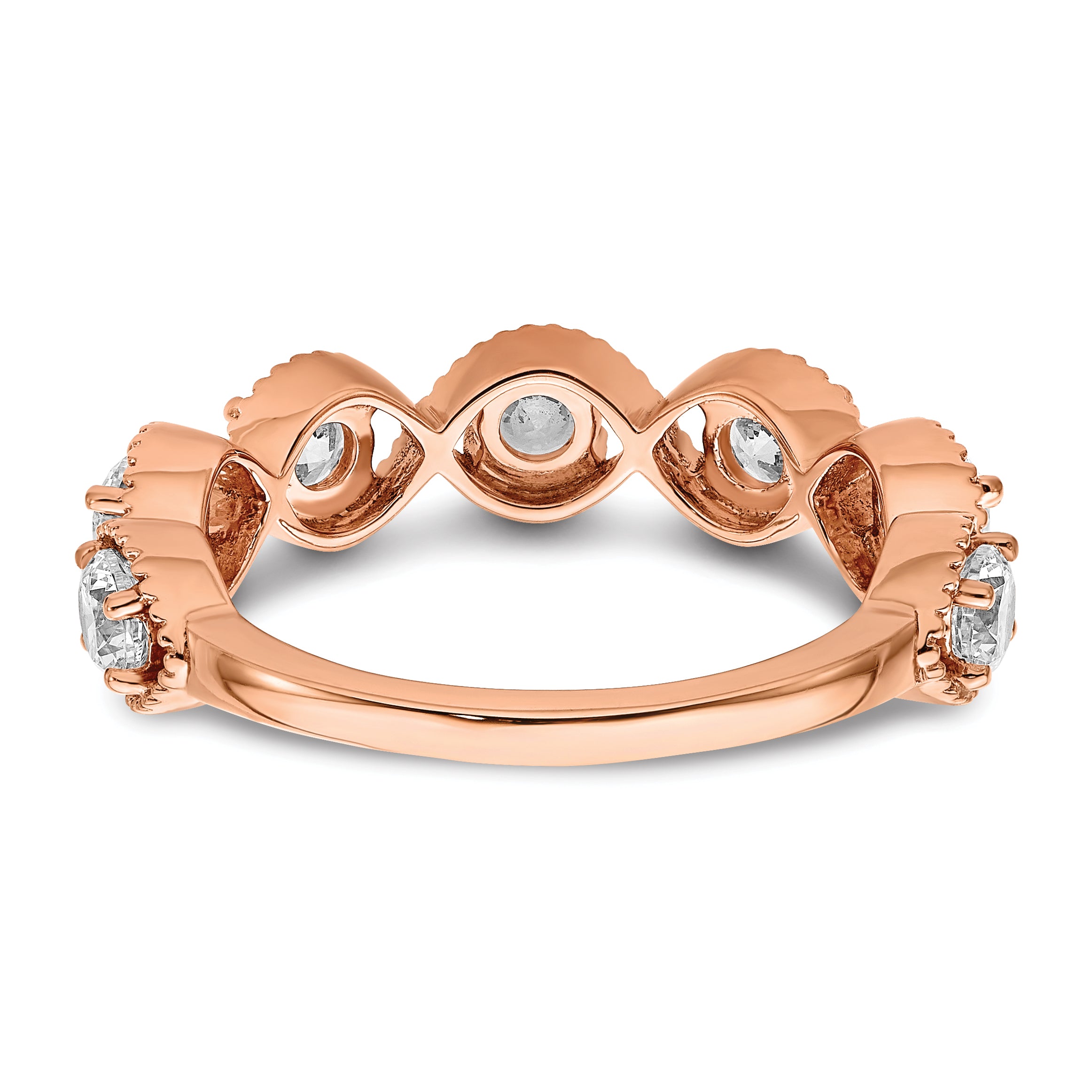 14K Rose Gold Lab Grown Diamond SI1/SI2, G H, Band