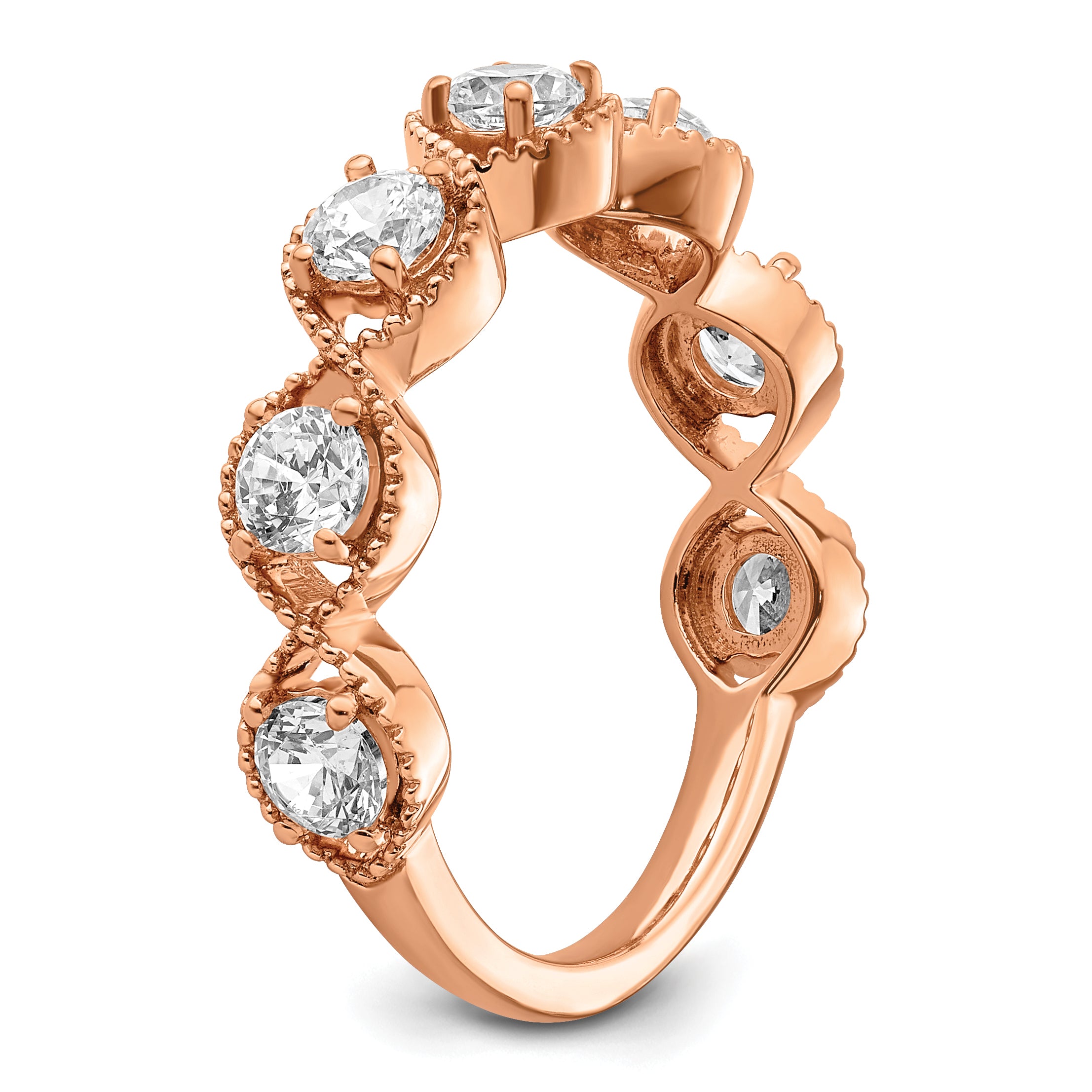 14K Rose Gold Lab Grown Diamond SI1/SI2, G H, Band