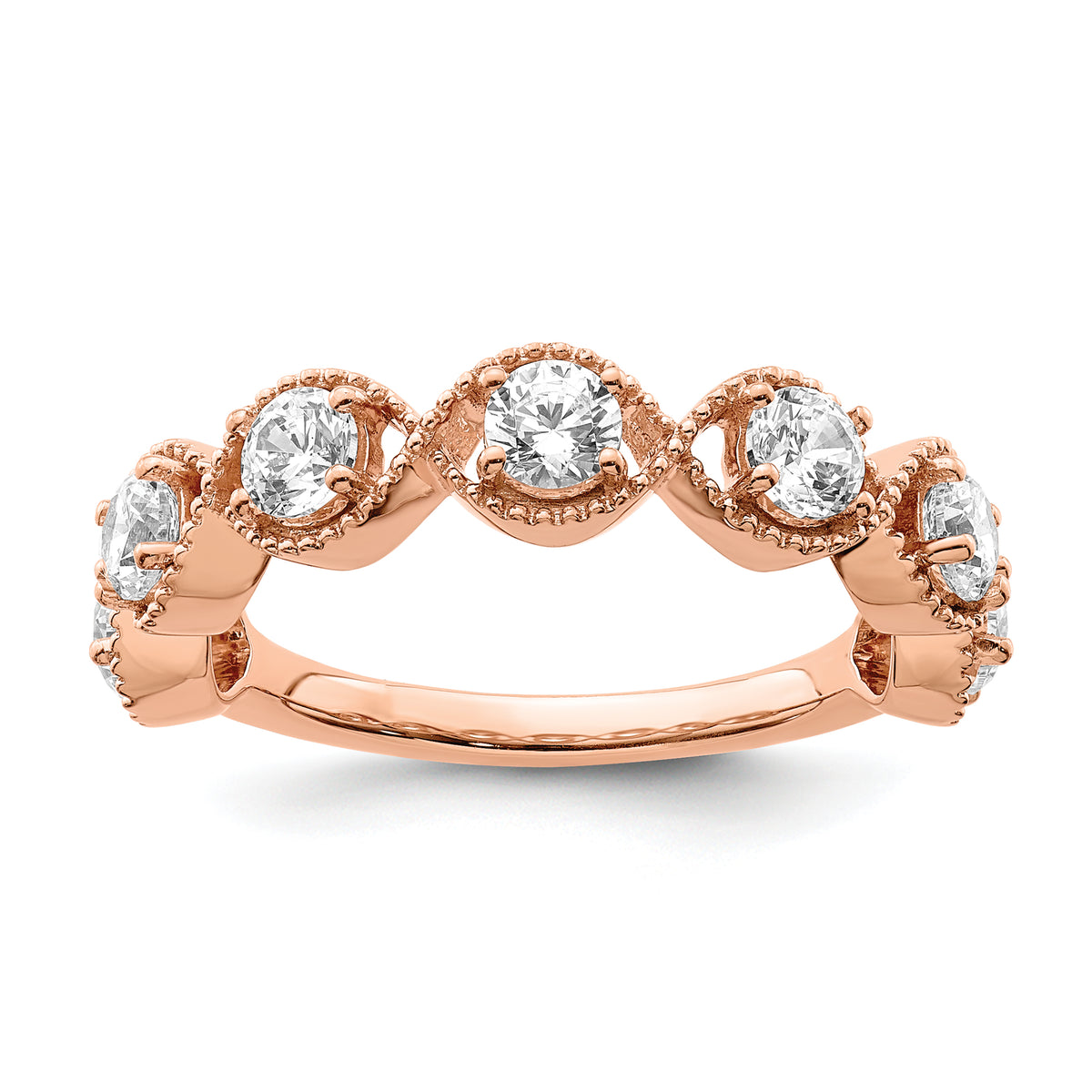 14K Rose Gold Lab Grown Diamond SI1/SI2, G H, Band