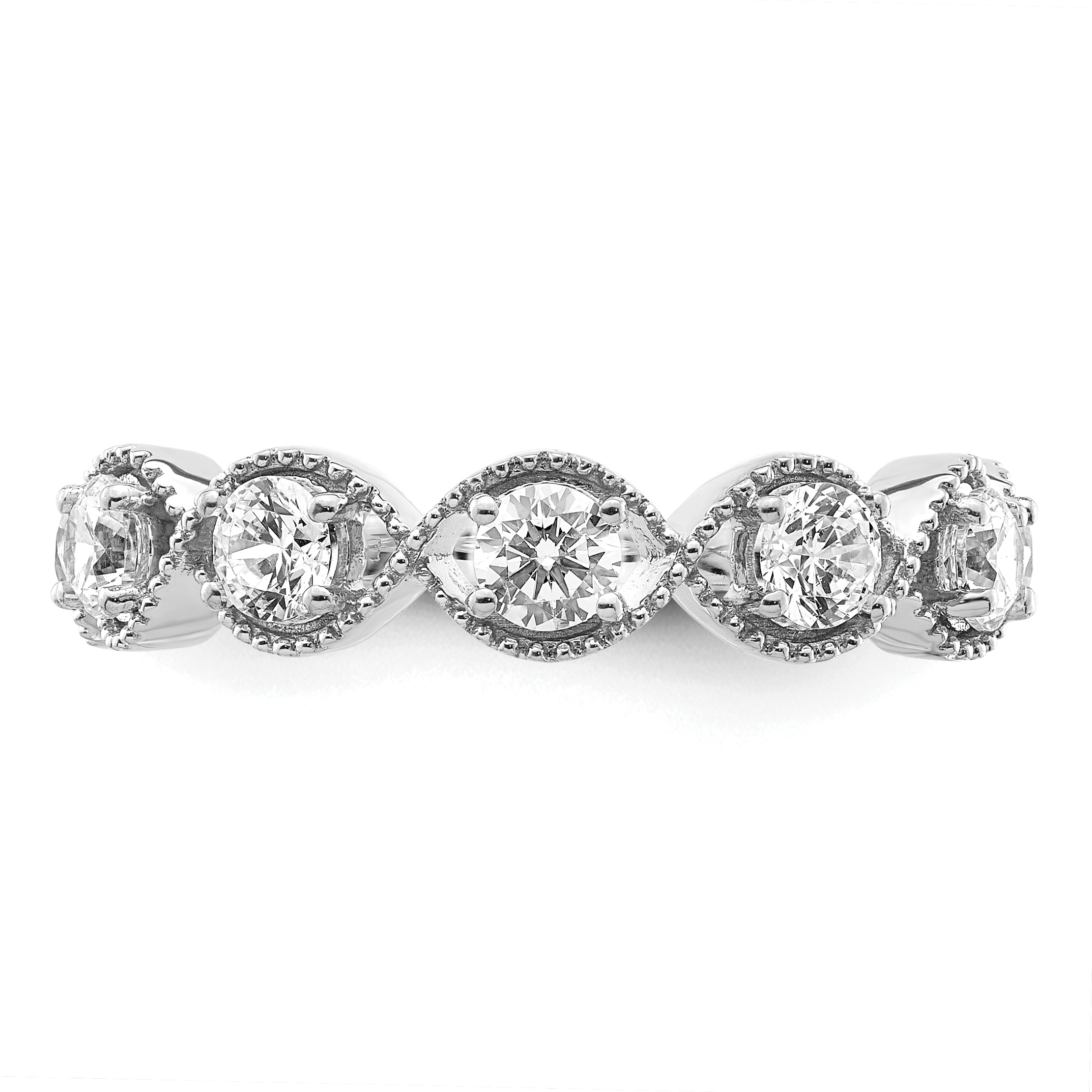 14K White Gold Lab Grown Diamond SI1/SI2, G H, Band