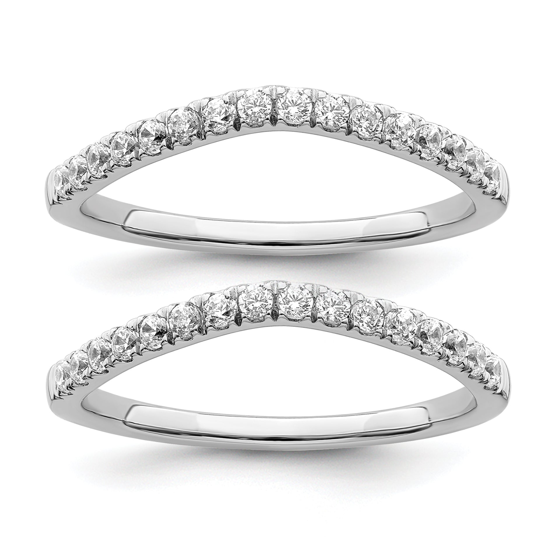 14K White Gold Lab Grown Diamond VS/SI GH, Set of 2 Wedding Bands