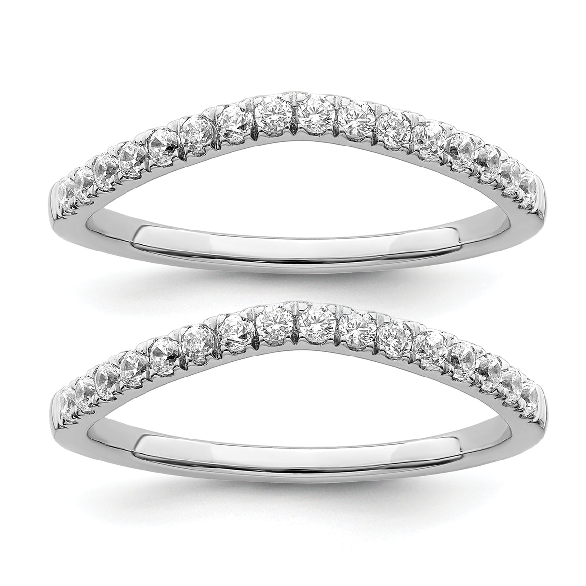 14K White Gold Lab Grown Diamond VS/SI GH, Set of 2 Wedding Bands