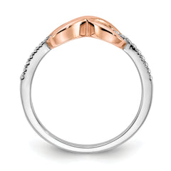 10K Two-tone White & Rose Polished Infinity Diamond Ring