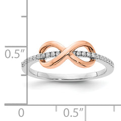 10K Two-tone White & Rose Polished Infinity Diamond Ring