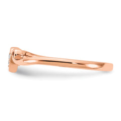 10K Rose Gold Polished Heart Diamond Ring