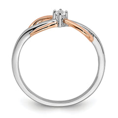 14k Two-tone White & Rose Polished Infinity Diamond Ring