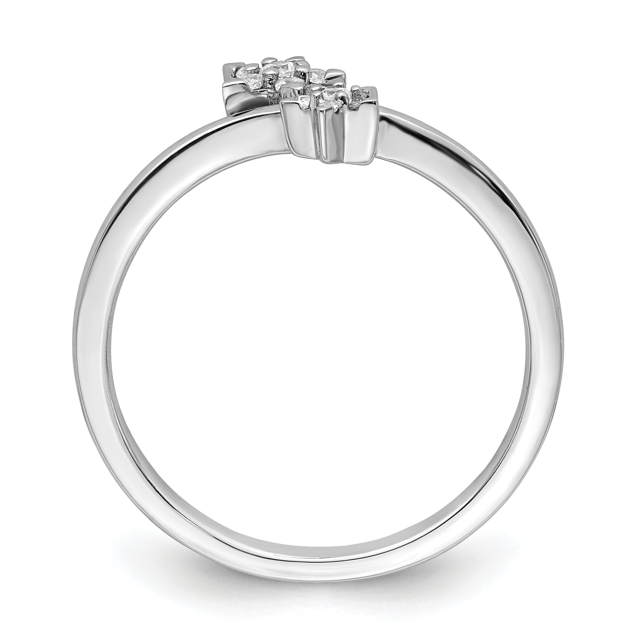 14k White Gold Diamond star bypass Diamond Ring