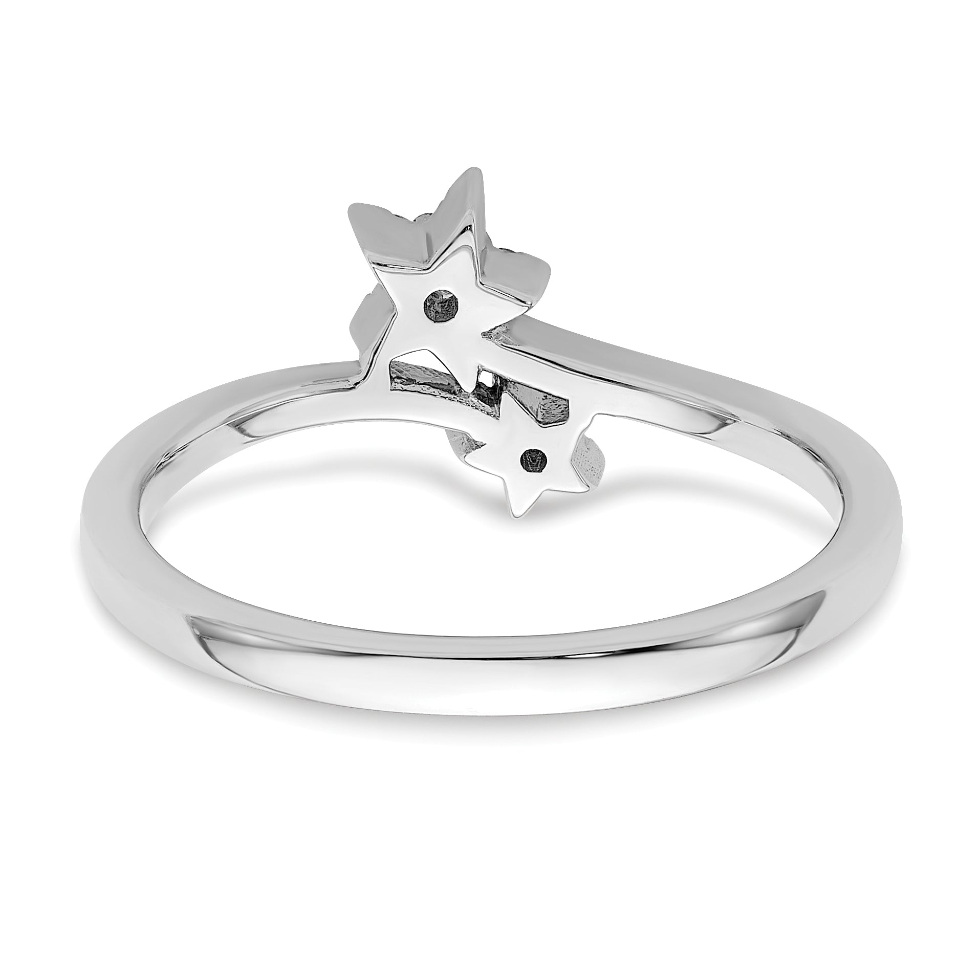 14k White Gold Diamond star bypass Diamond Ring