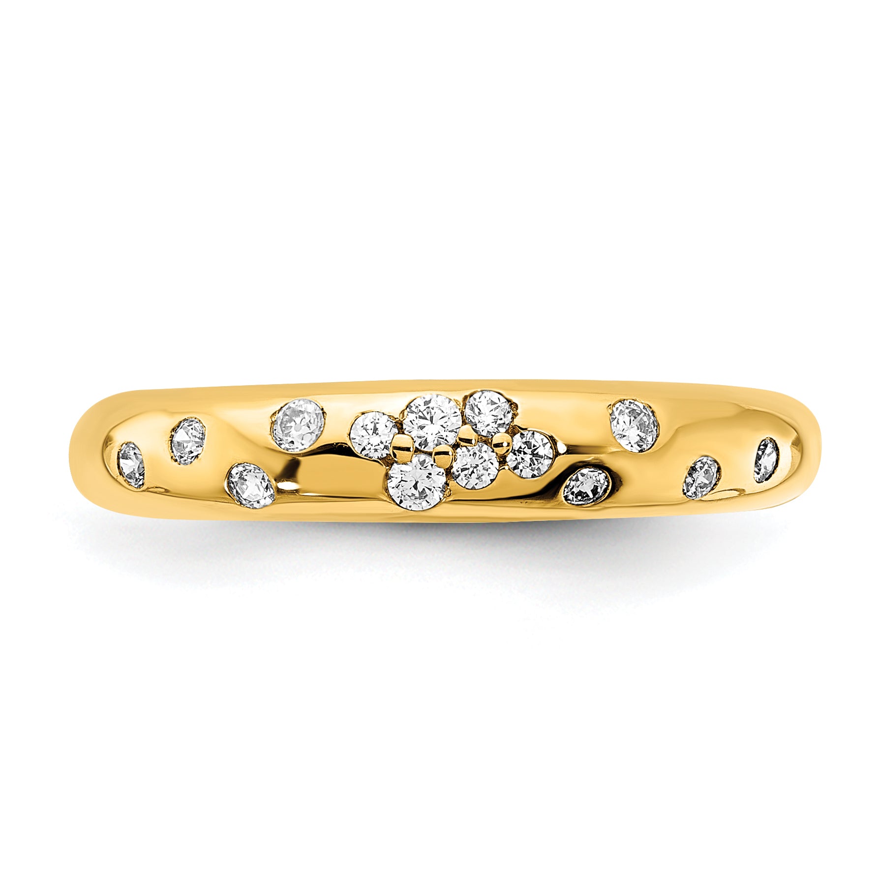 14K Polished Diamond Sprinkle Ring