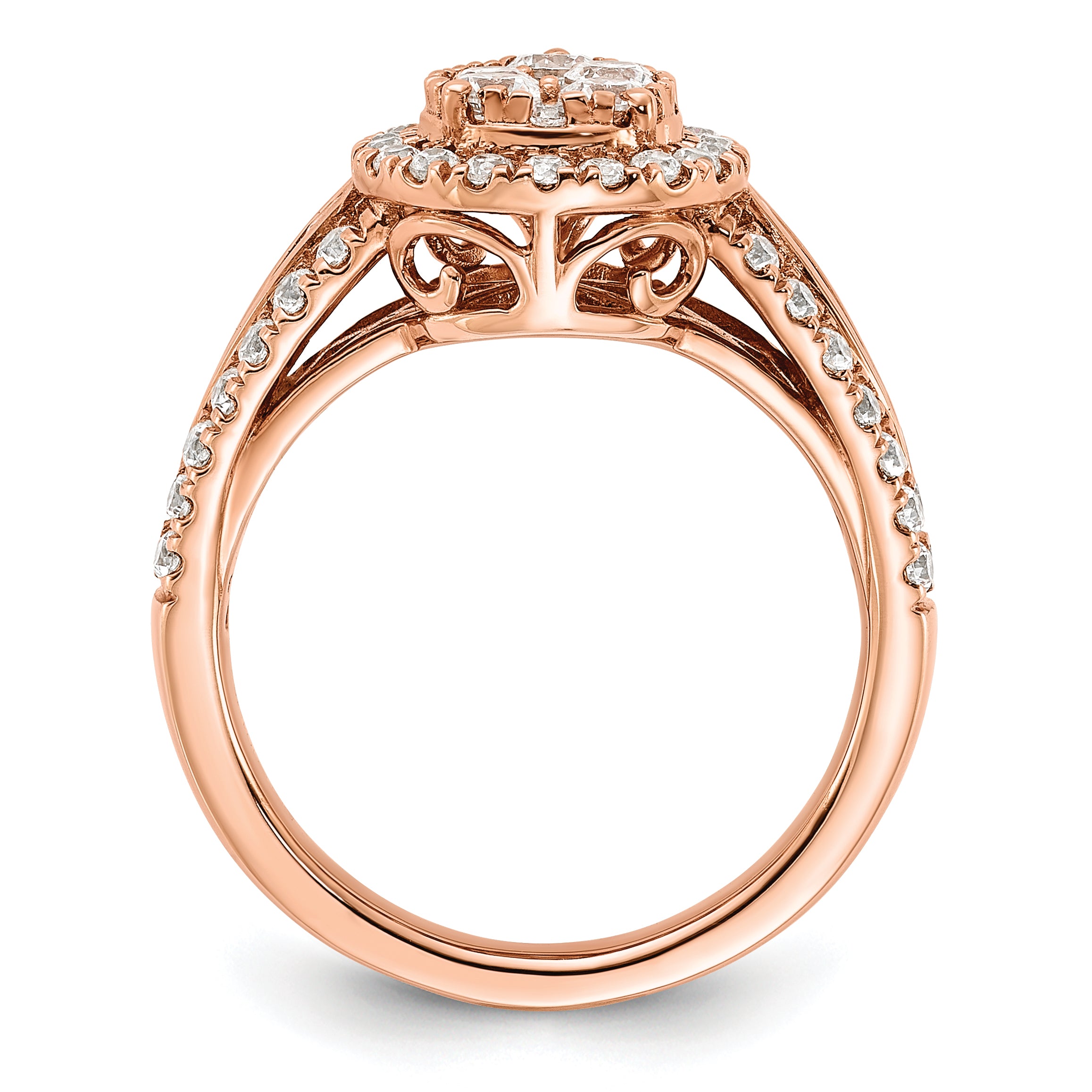 14K Rose Gold Lab Grown Diamond VS/SI GH, Cluster Ring