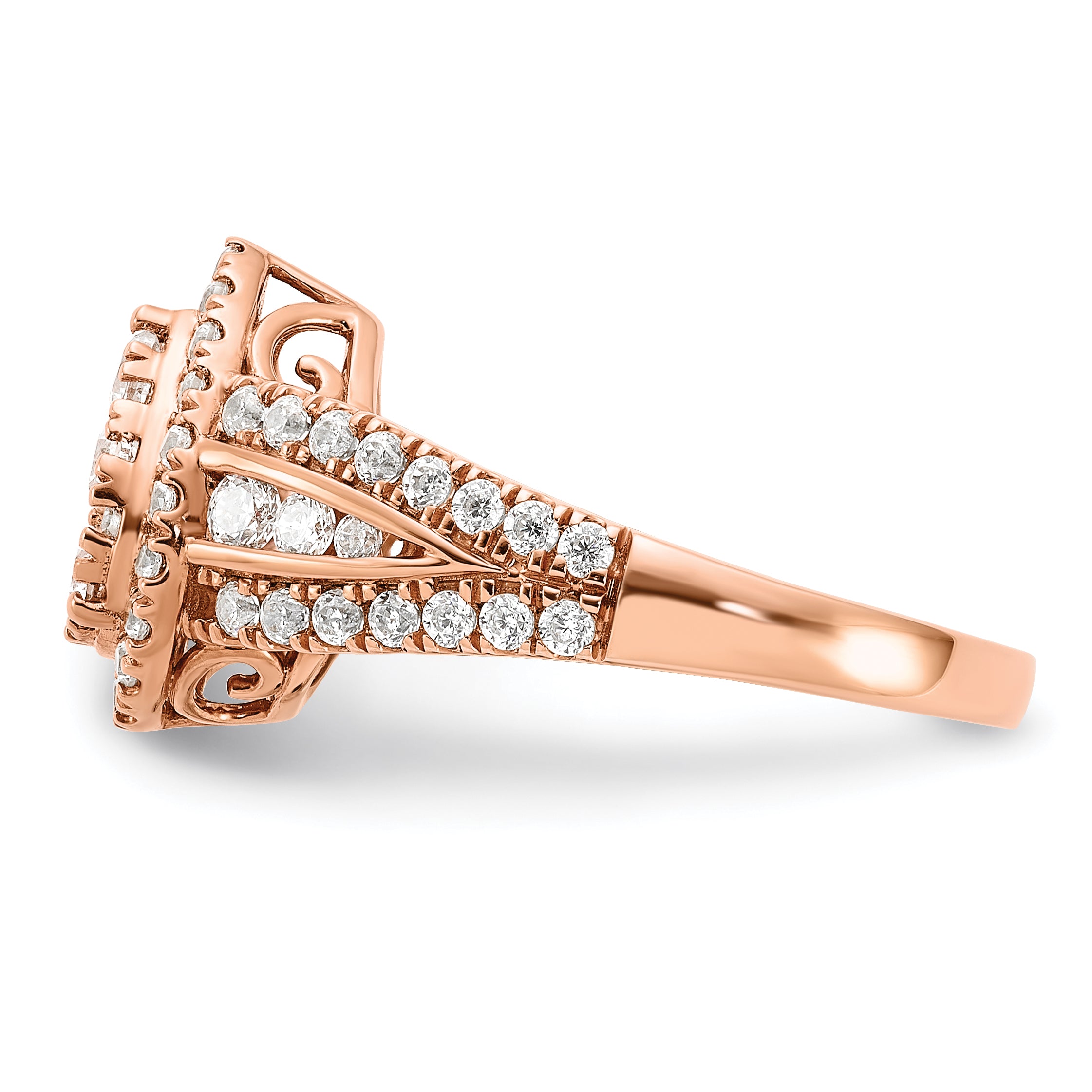 14K Rose Gold Lab Grown Diamond VS/SI GH, Cluster Ring