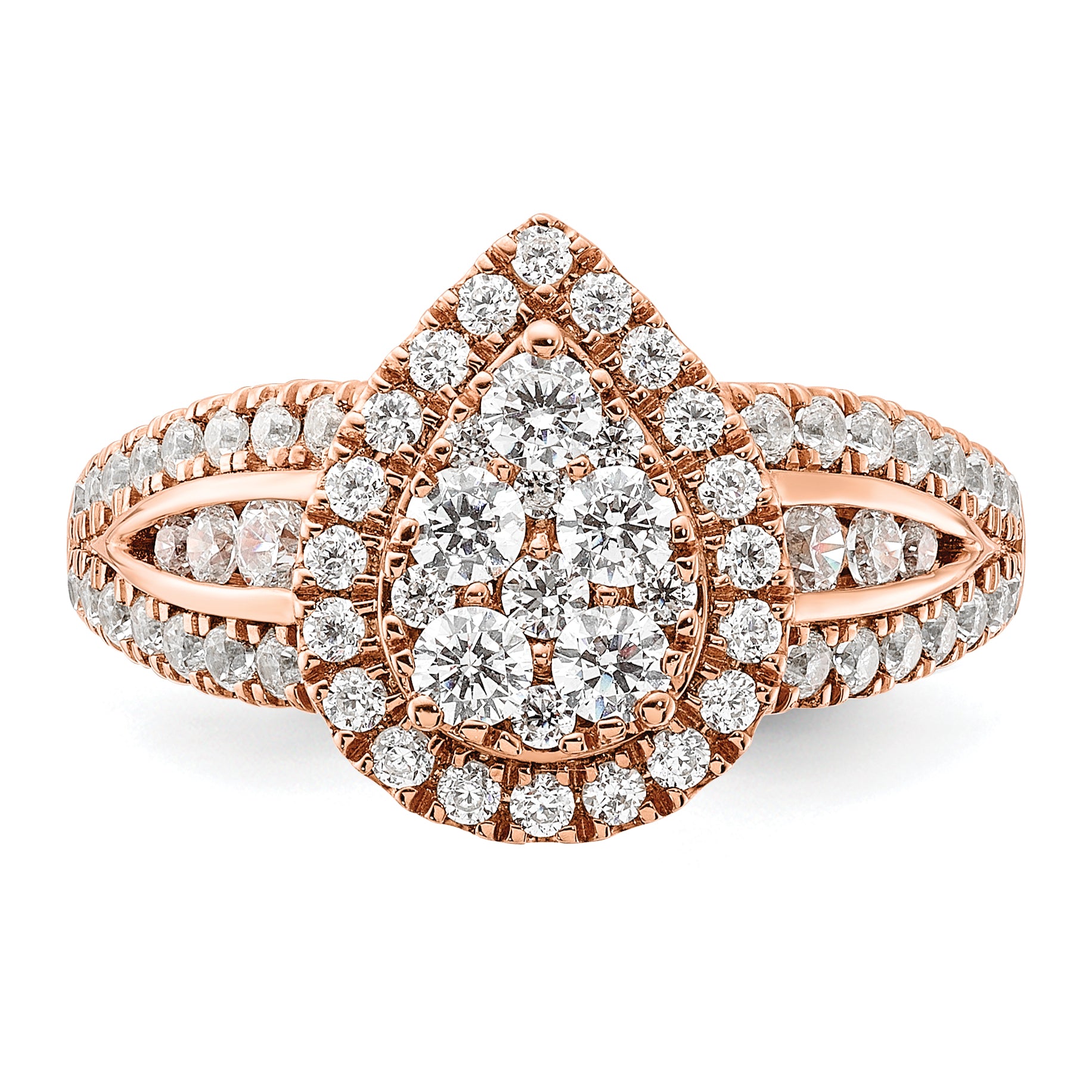 14K Rose Gold Lab Grown Diamond VS/SI GH, Cluster Ring