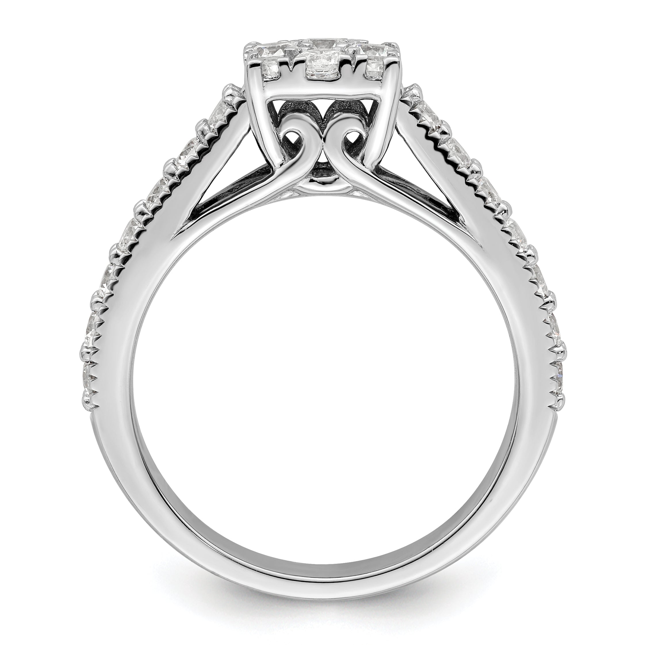 14K White Gold Lab Grown Diamond VS/SI GH, Cluster Ring