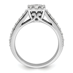 14K White Gold Lab Grown Diamond VS/SI GH, Cluster Ring