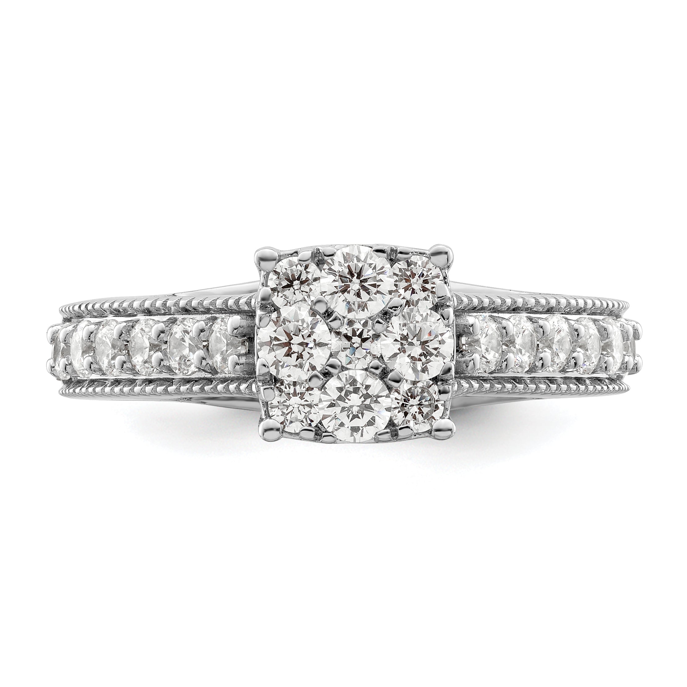 14K White Gold Lab Grown Diamond VS/SI GH, Cluster Ring