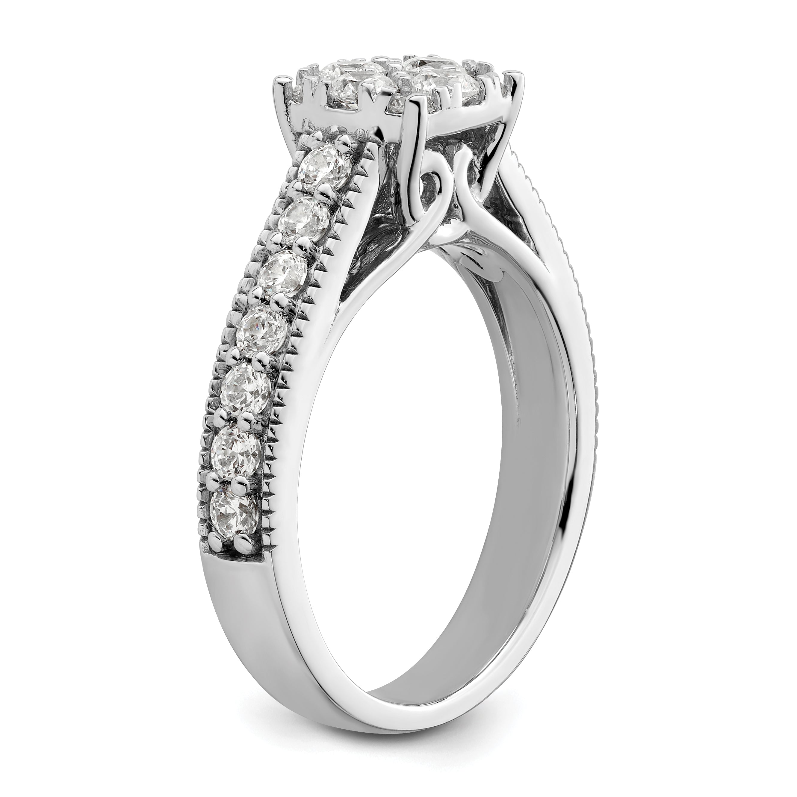 14K White Gold Lab Grown Diamond VS/SI GH, Cluster Ring