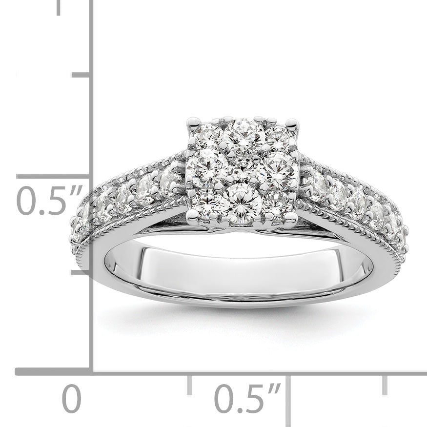 14K White Gold Lab Grown Diamond VS/SI GH, Cluster Ring