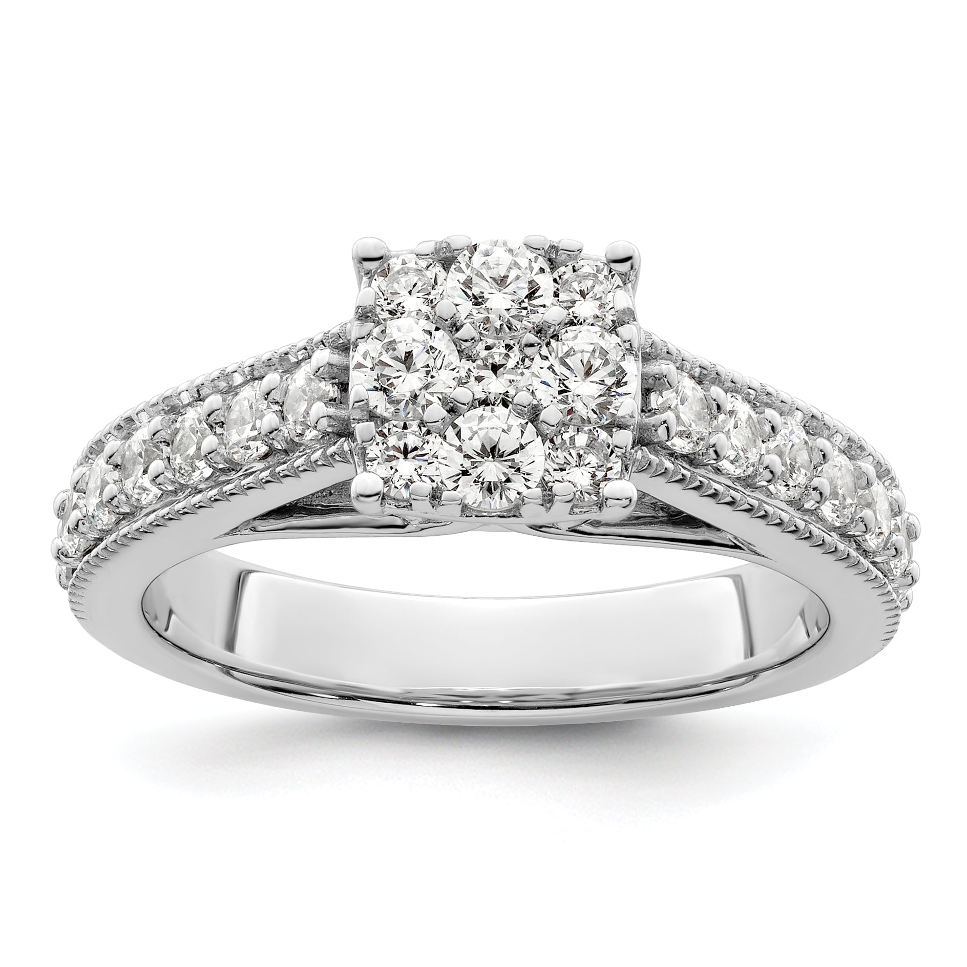 14K White Gold Lab Grown Diamond VS/SI GH, Cluster Ring