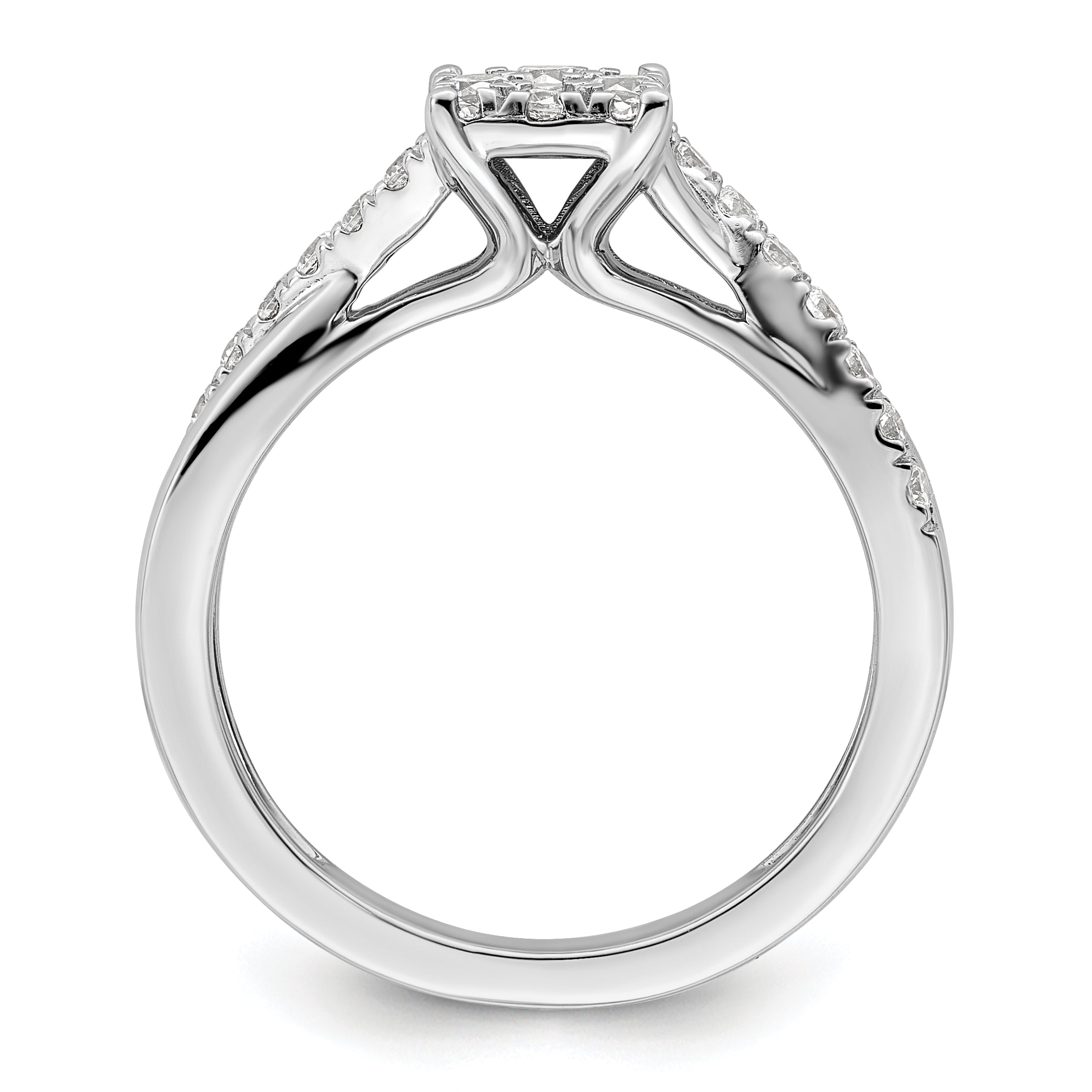 14K White Gold Lab Grown Diamond VS/SI GH, Cluster Ring