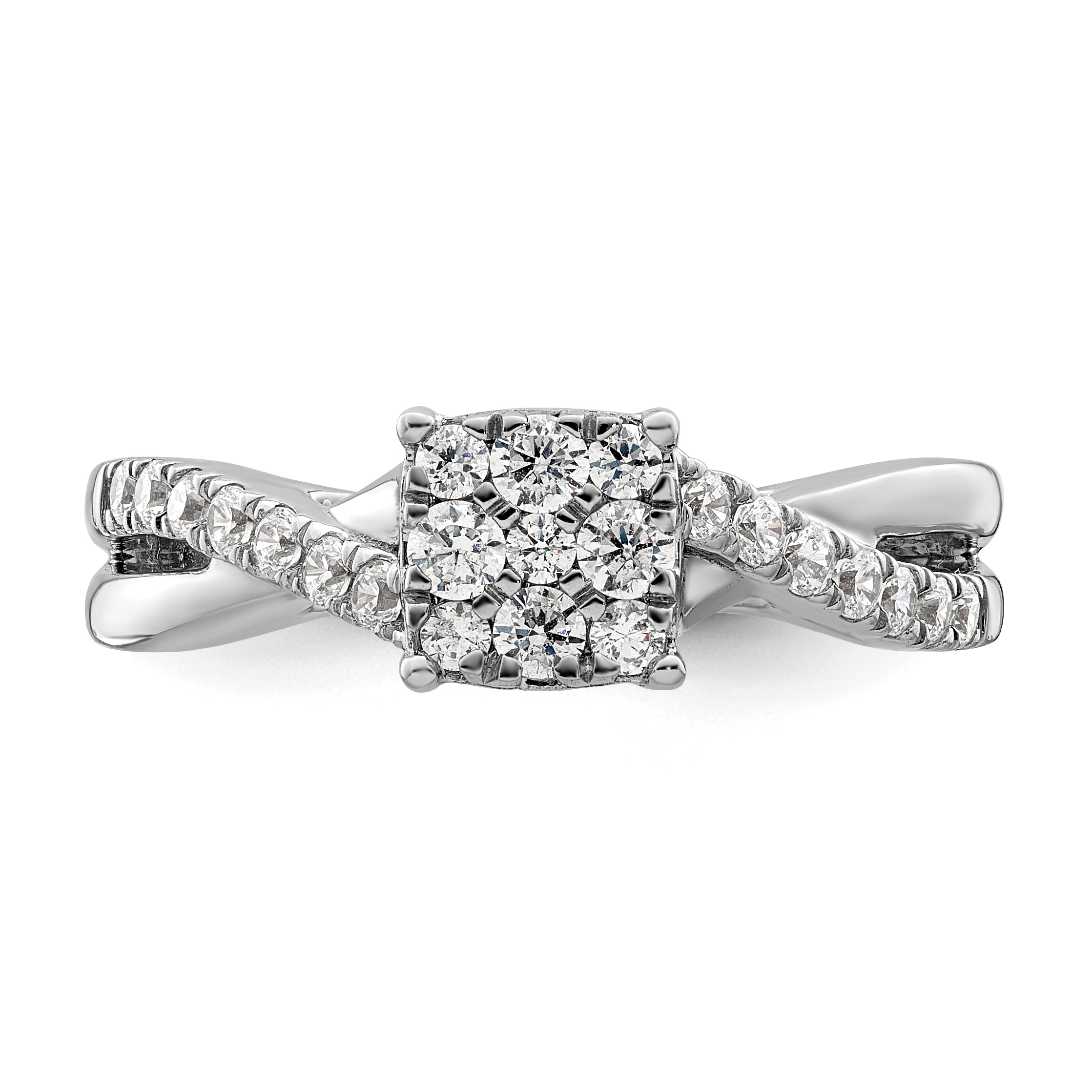 14K White Gold Lab Grown Diamond VS/SI GH, Cluster Ring