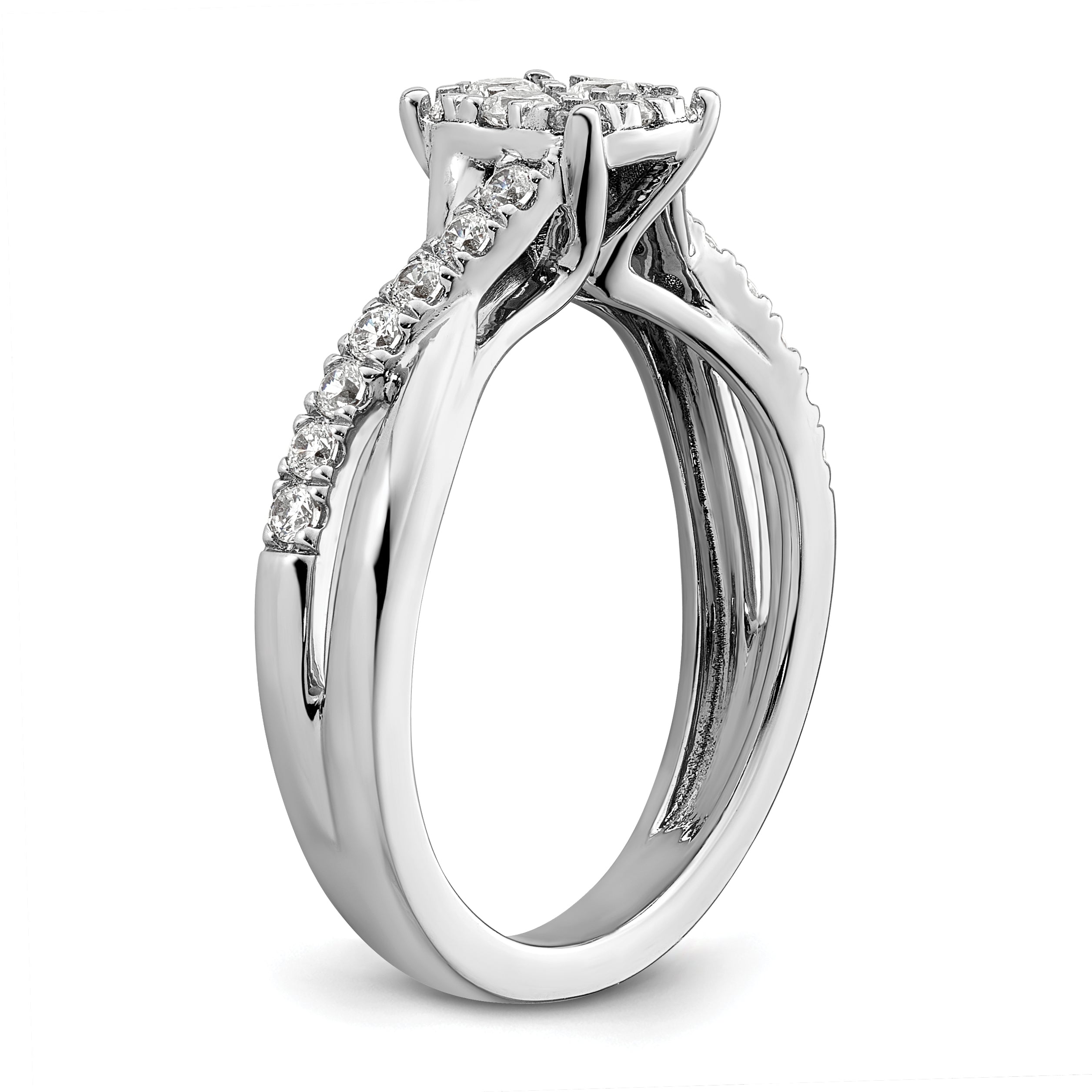 14K White Gold Lab Grown Diamond VS/SI GH, Cluster Ring