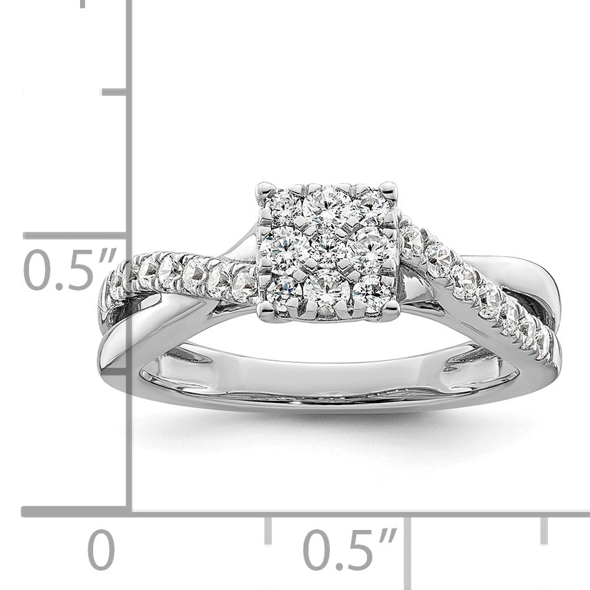 14K White Gold Lab Grown Diamond VS/SI GH, Cluster Ring